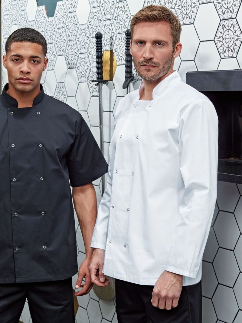 Veste de Chef à manches longues à devant pressionné PR665 - H.IMPRESION