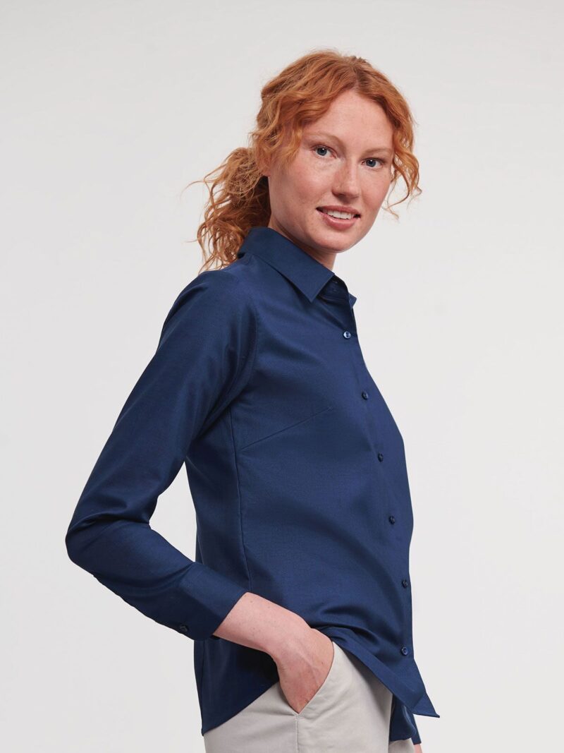 Ladies' Long Sleeve Easy Care Oxford Shirt – Image 3