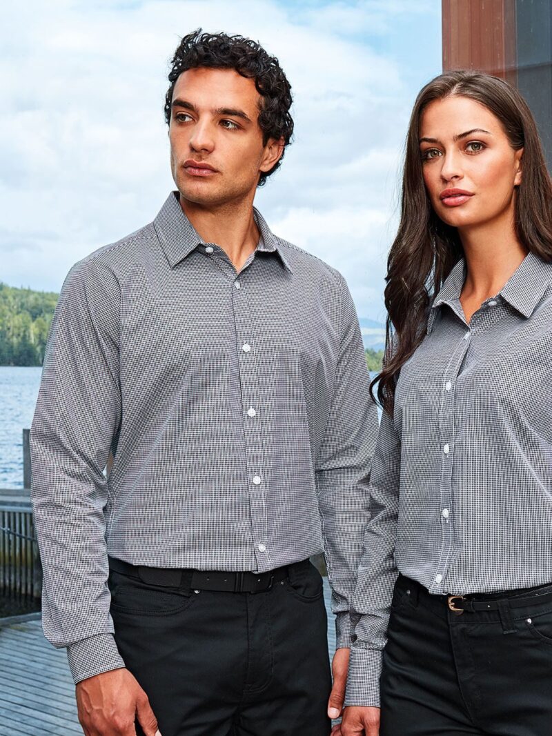 Chemise popeline vichy à manches longues homme – Image 2