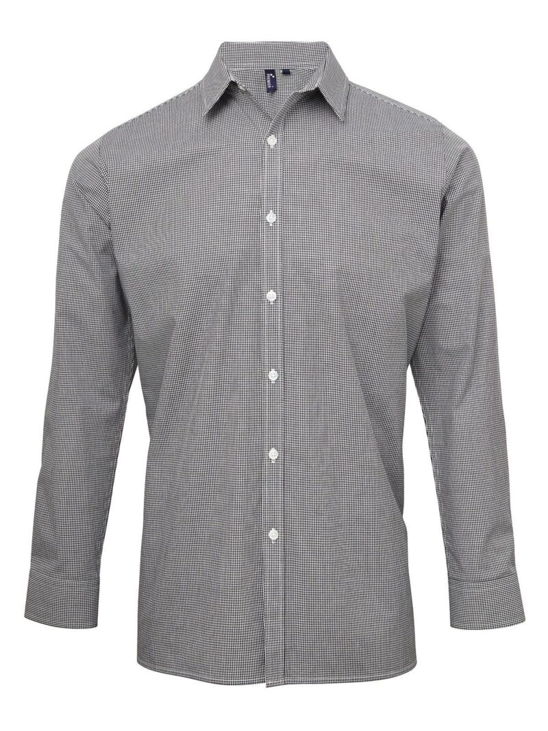 Chemise popeline vichy à manches longues homme – Image 5