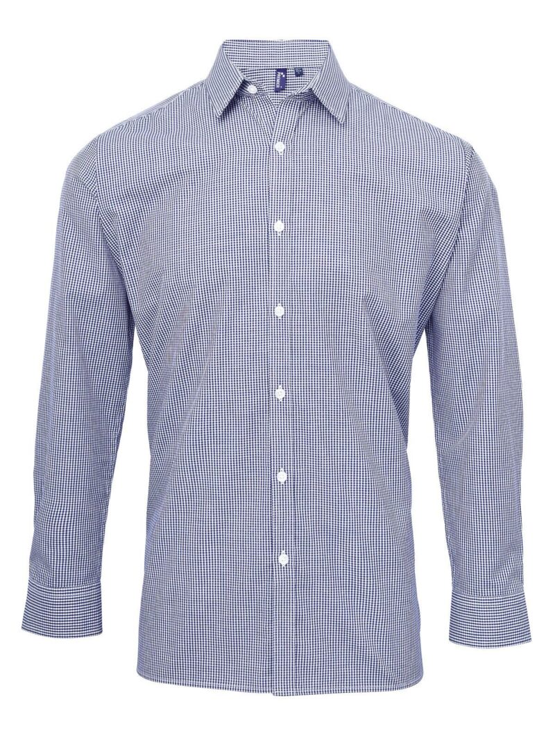 Chemise popeline vichy à manches longues homme – Image 3