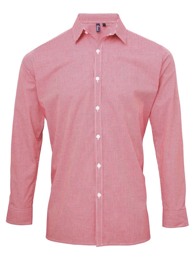 Chemise popeline vichy à manches longues homme – Image 6